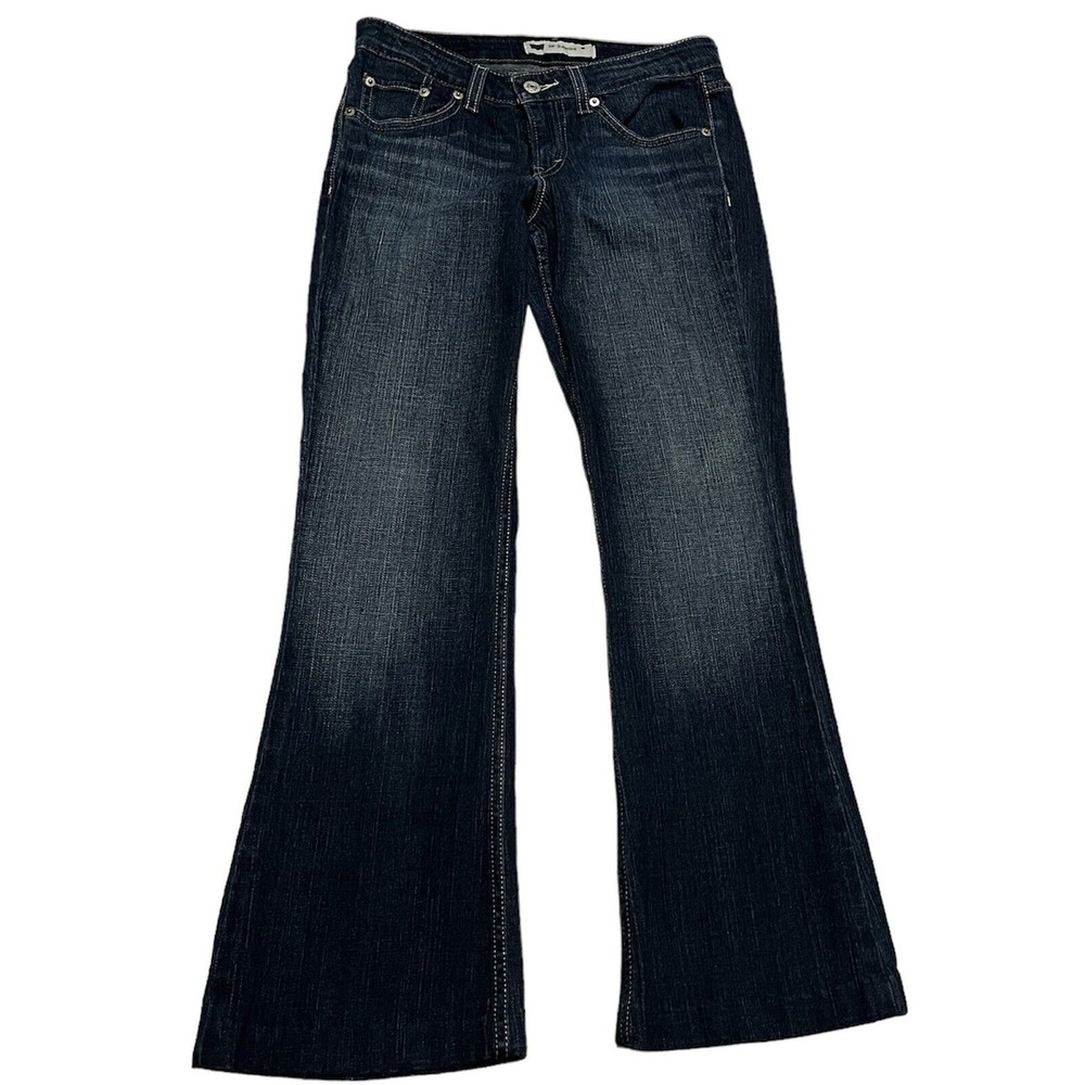 Levis 518 Womens Size 1 Superlow Jeans Blue Denim Bootcut Upside Down Red Tab